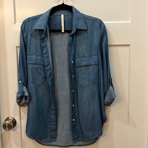 Babaton Oversized Soft Denim-like Button Down